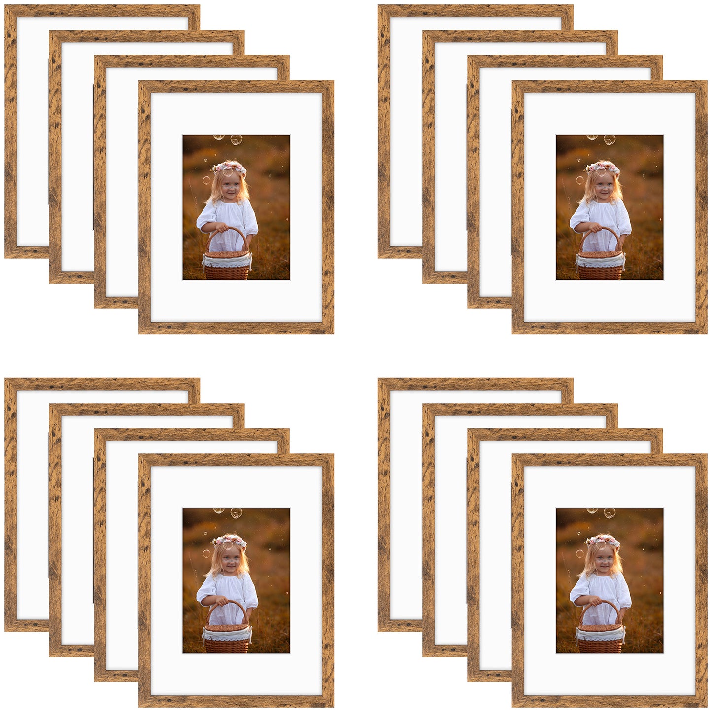 Frametory,9x12 Picture Frames for 6x8 Photos (16 Pack)