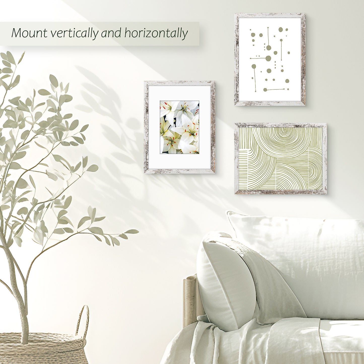 Clearance, 9x12 Rustic White Picture Frames for 6x8 Photos (16 Pack)