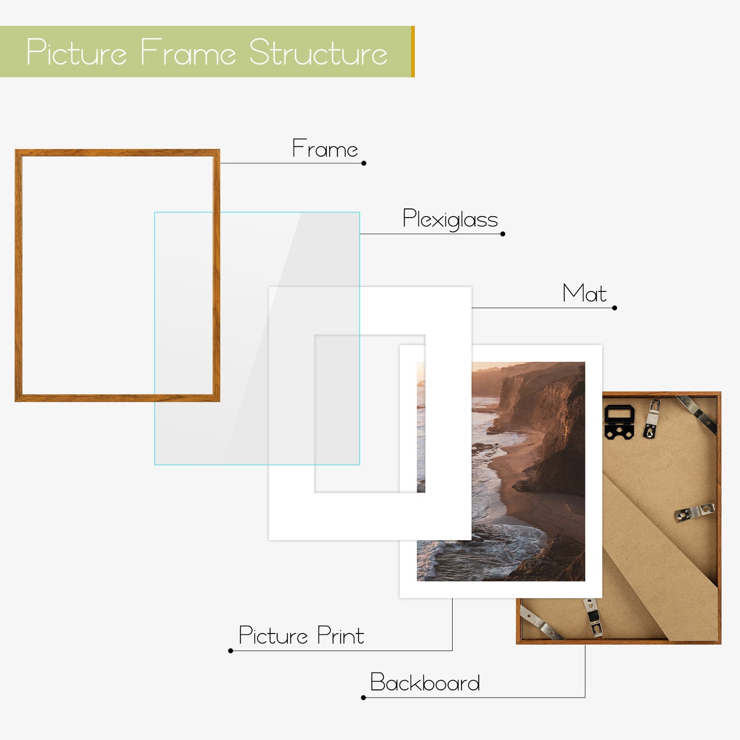 Clearance 8x10 Aluminum Picture Frames with White Mat for 5x7 Photo (12 Pack)
