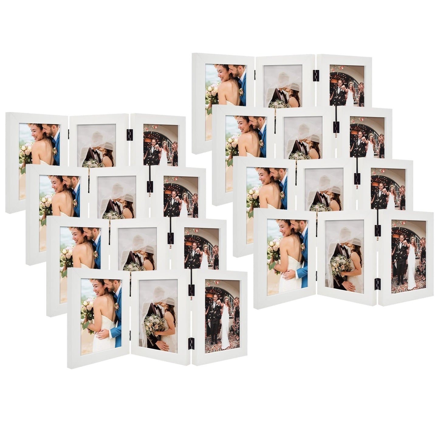 Frametory,Three Picture Frame 5x7 Triple Frame (8 Pack)