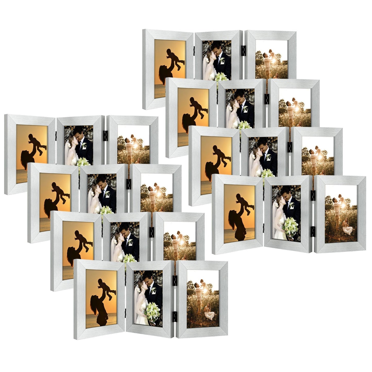 Frametory, Clearance 4x6 Three Picture Frame for Three 4x6 Pictures (8 Pack)
