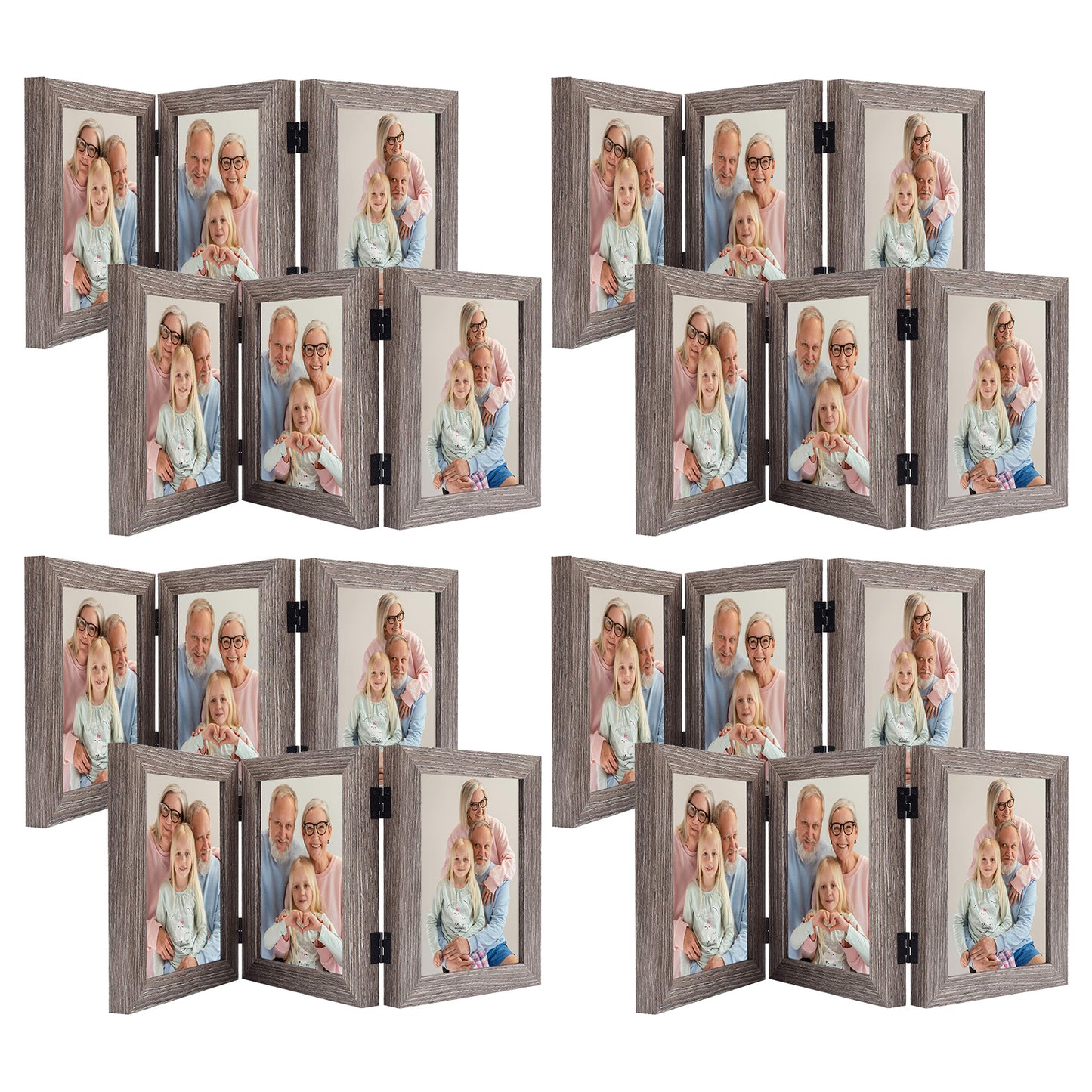 Clearance Three Picture Frame Displays Three 5x7 Photos (8 Pack)