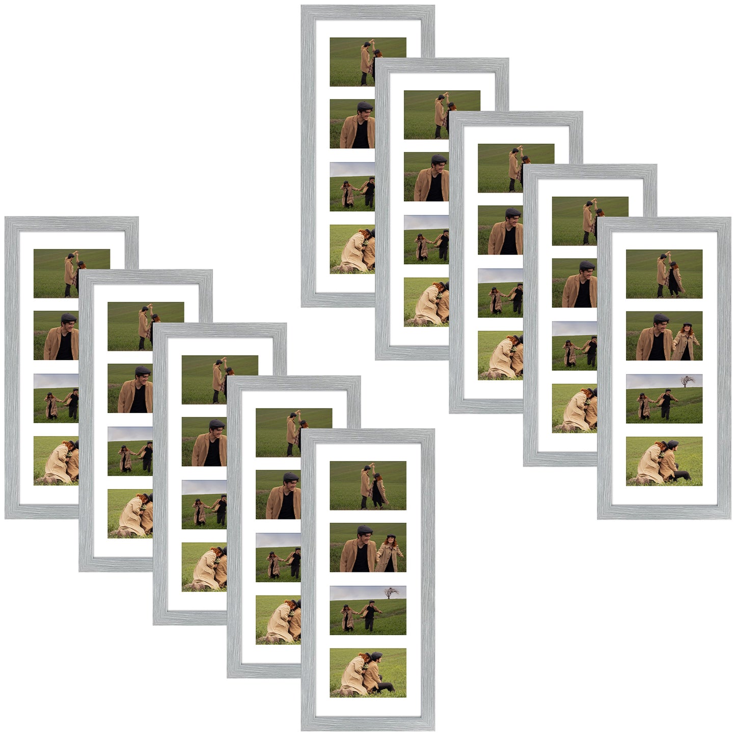 Clearance, 8x20 Collage Picture Frames for Four 4x6 Picture (10 Pack)