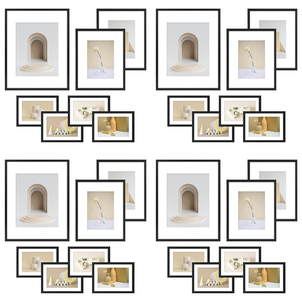 Aluminum Picture Frames Four 11x14, Eight 8x10, and Sixteen 5x7 inch P ...