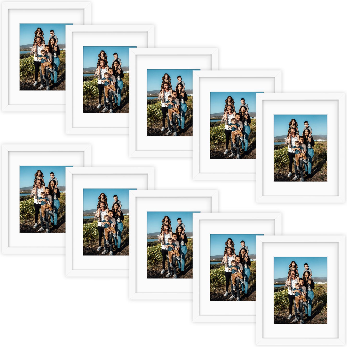 Clearance 11x14 White Wood Frame for 8x10 Picture (10 Pack)