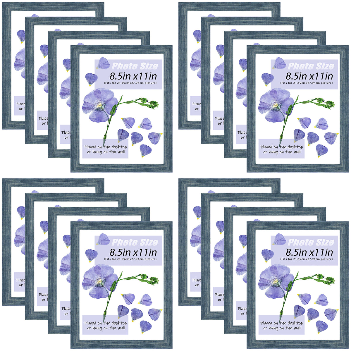 Frametory, 8.5x11 Picture Frame with Real Glass (16 Pack)