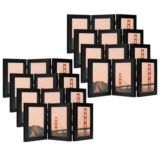 Frametory,Three Picture Frame 5x7 Triple Frame (8 Pack)
