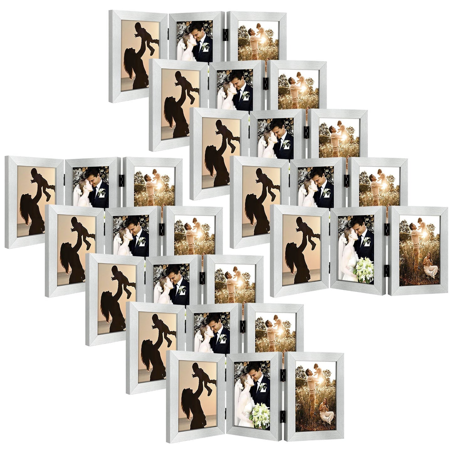 Frametory, Clearance Three Picture Frame 5x7 Triple Frame (8 Pack)