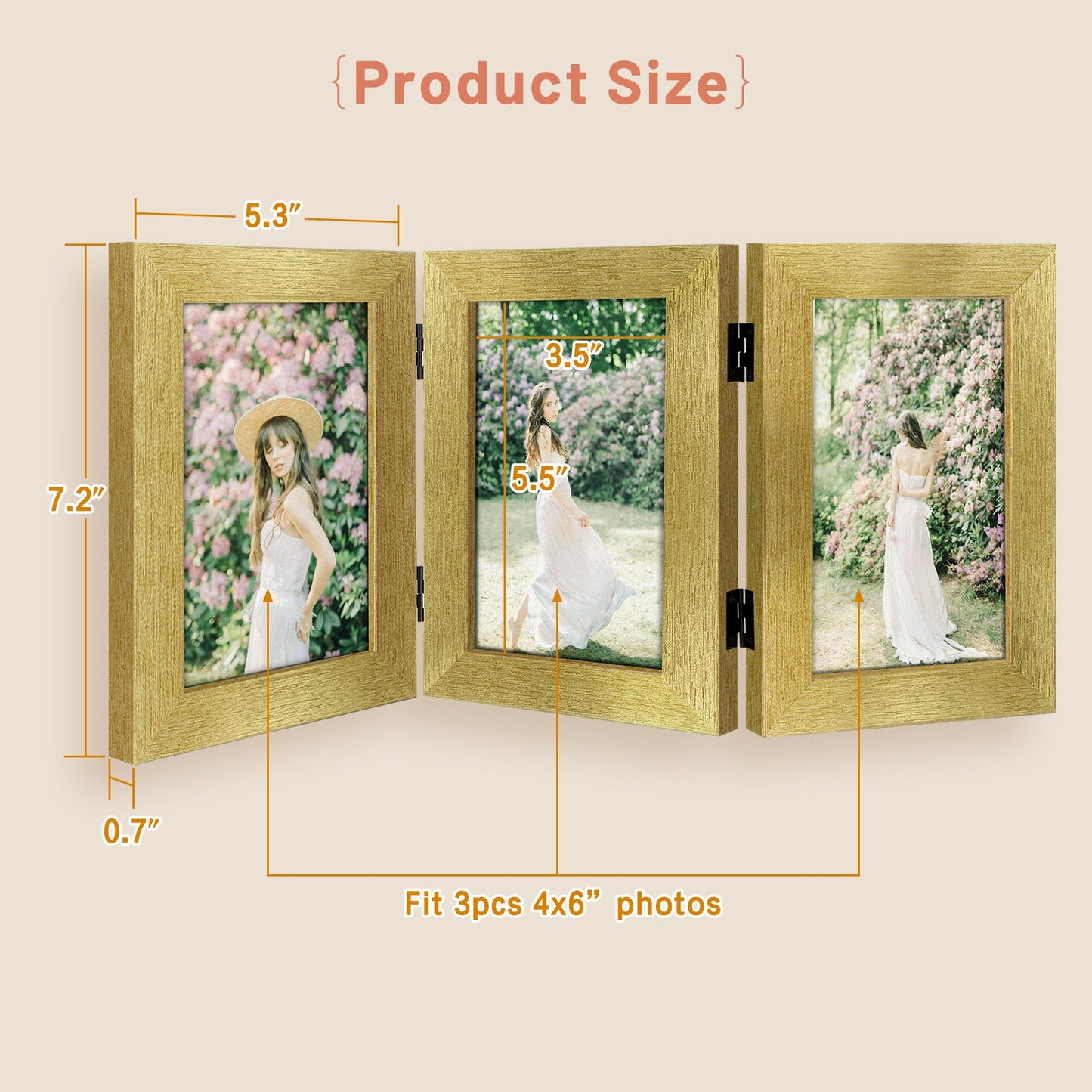 Frametory, Clearance 4x6 Three Picture Frame for Three 4x6 Pictures (8 Pack)