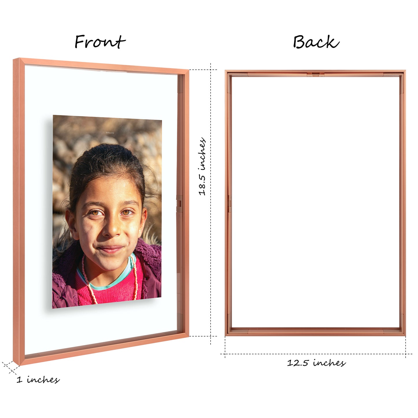 Clearance 12x18 Aluminum Floating Frame Rose Gold (6 Pack)