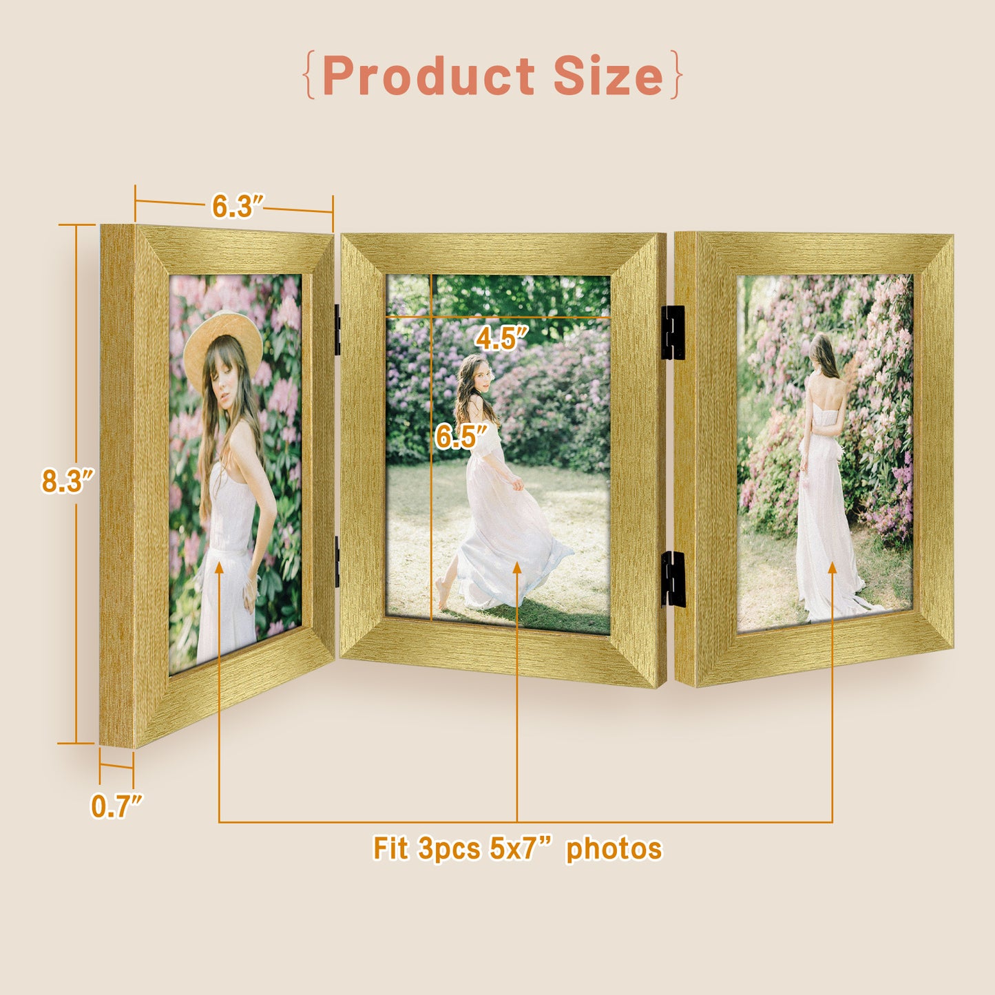 Frametory, Clearance Three Picture Frame 5x7 Triple Frame (8 Pack)