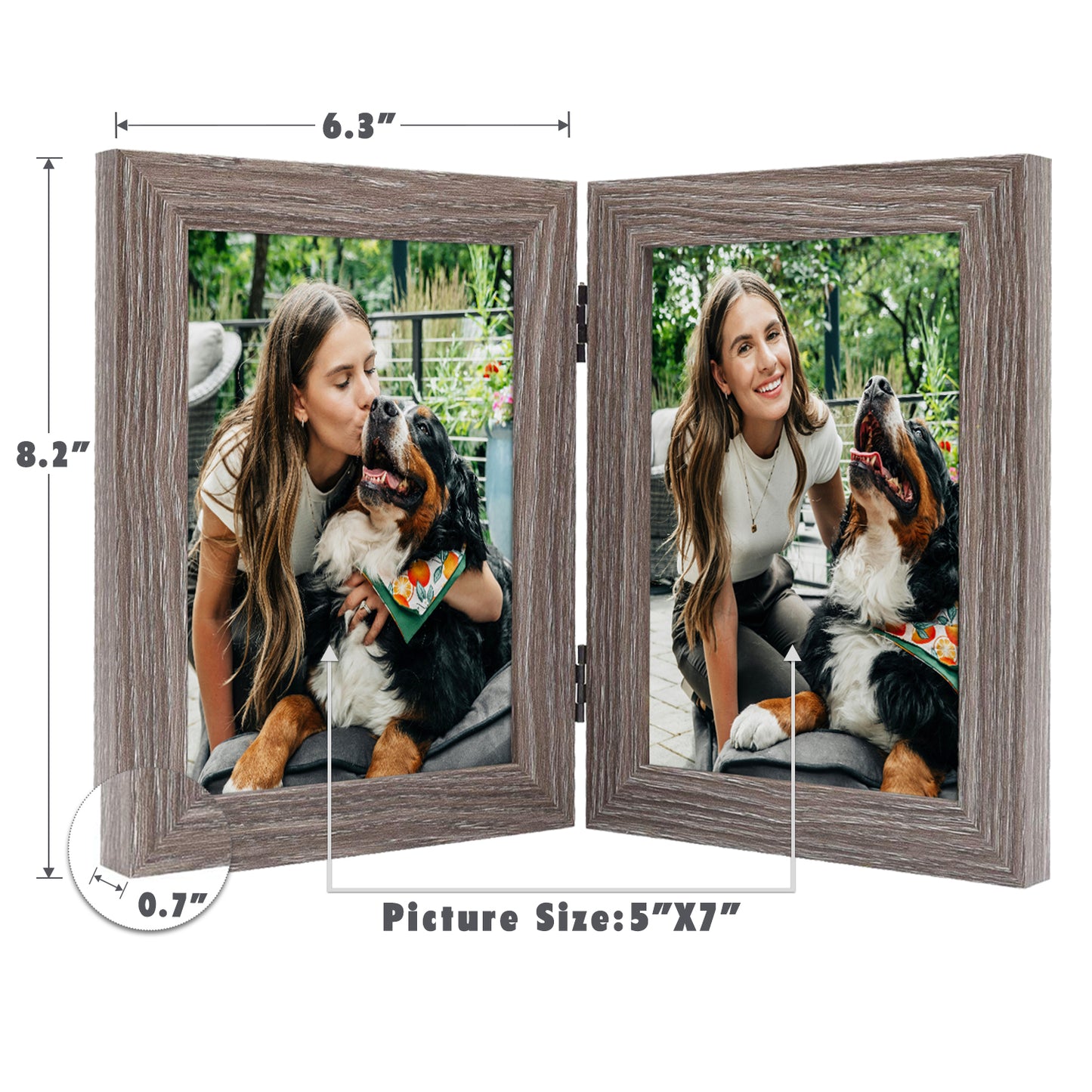 Clearance Hinged Picture Frame Displays Two 5x7 Photos (10 Pack)