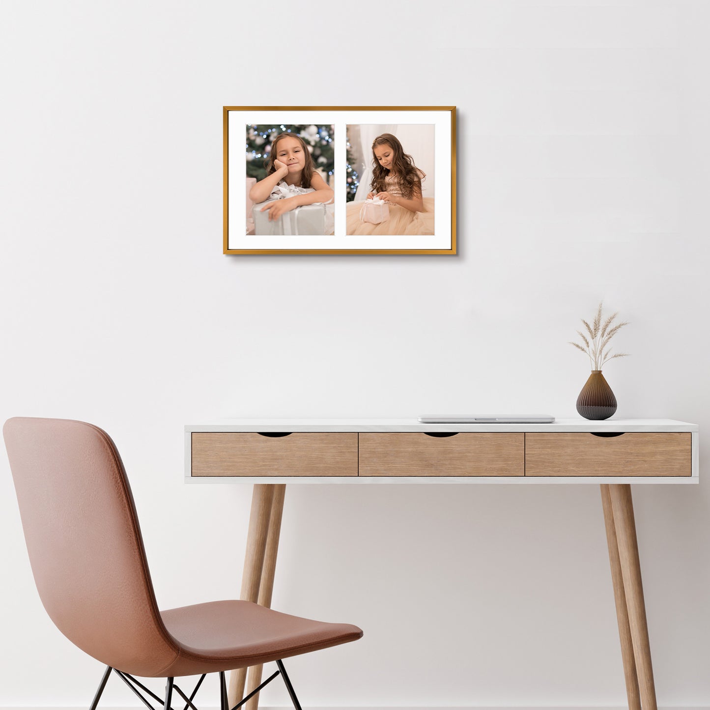 Clearance 12x19 Aluminum Collage Photo Frame for Two 8x10 Photos Rose Gold (6 Pack)