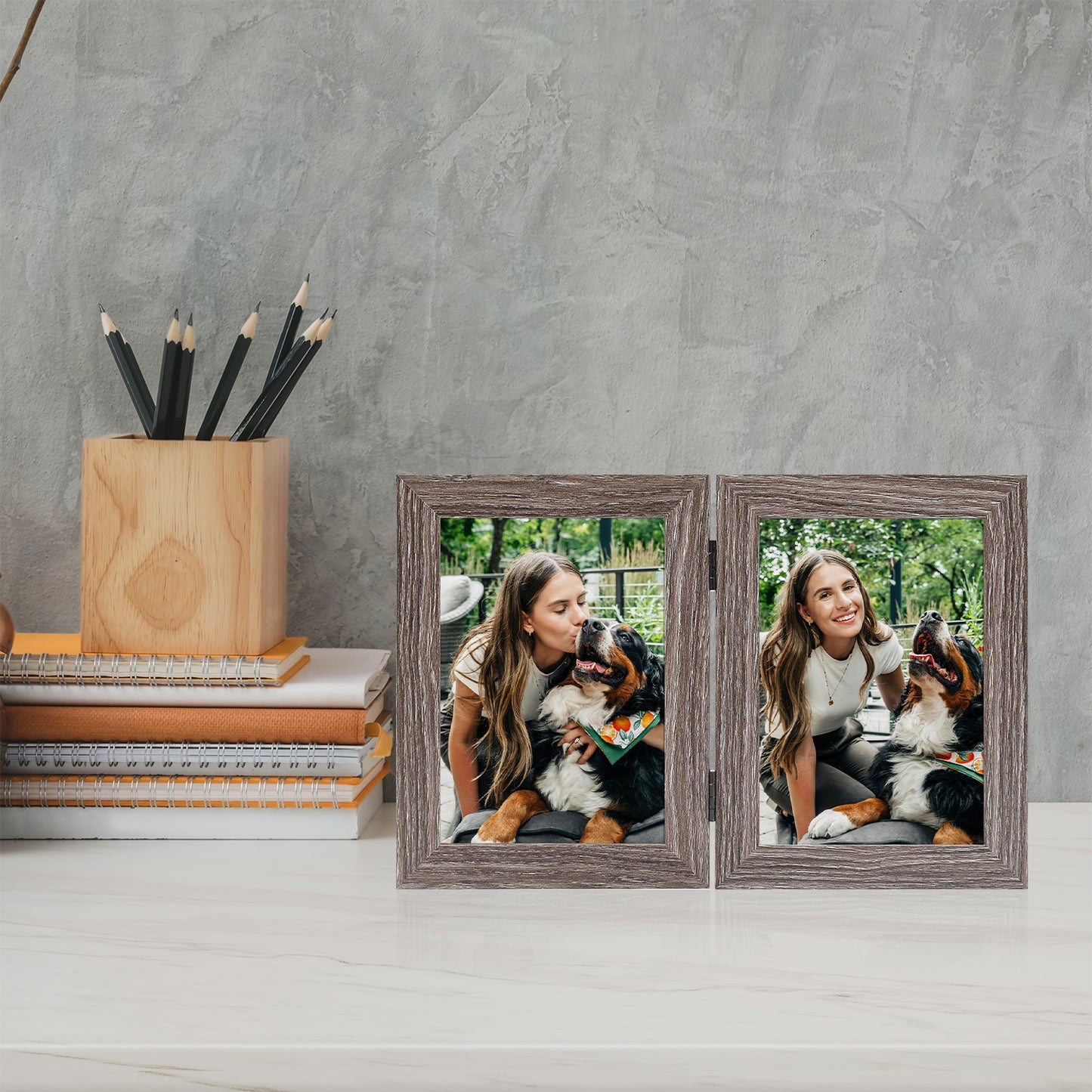 Clearance Hinged Picture Frame Displays Two 5x7 Photos (10 Pack)