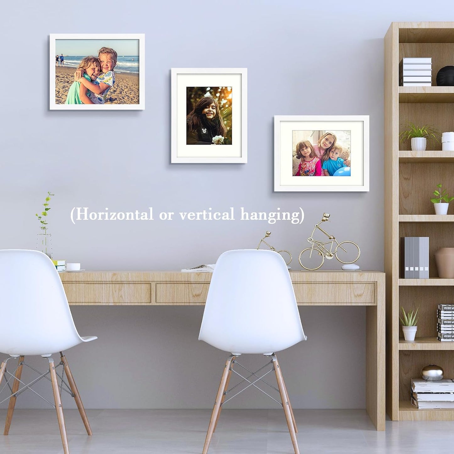 Clearance, 11x14 White MDF Picture Frame for 8x10 Photo with Ivory Mat (8 Pack)
