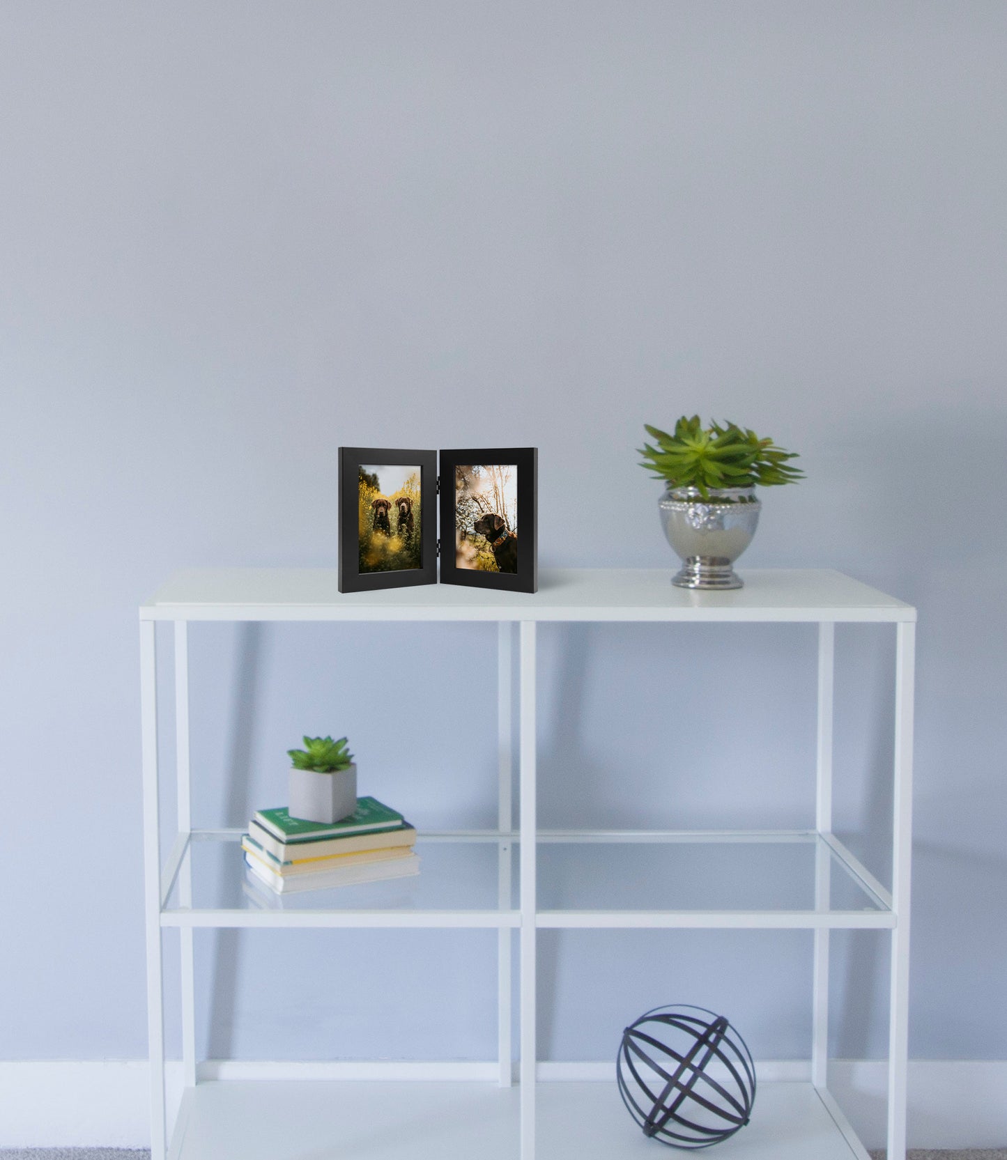 Clearance 4x6 Double Picture Frames Displays Two Pictures, Side by Side Desk Frame Folding Frame Collage Stands Vertically, Real Glass Front (10 Pack)
