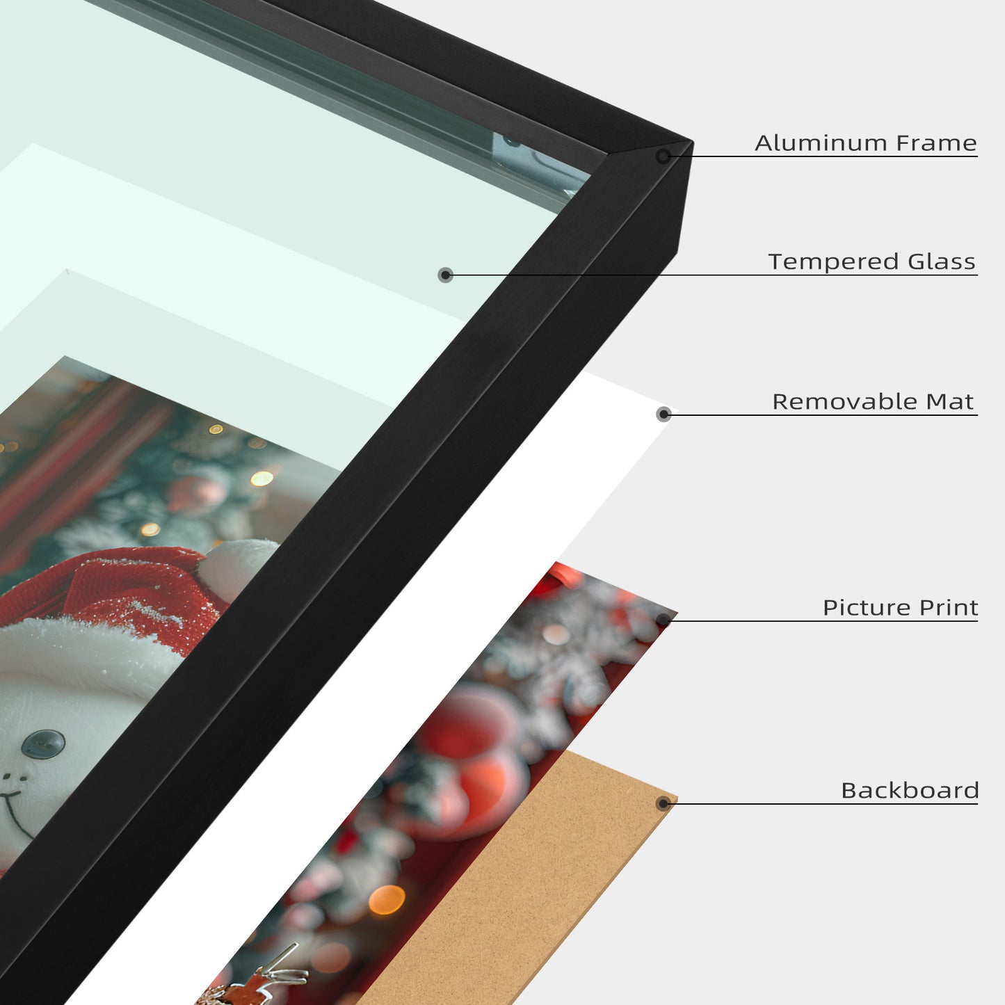 Frametory,8x10 Aluminum Picture Frame for 5x7 photo with White Mat (12 Pack)