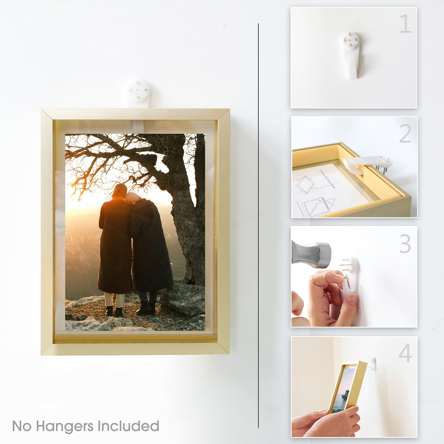 Clearance 12x18 Aluminum Floating Frame Rose Gold (6 Pack)