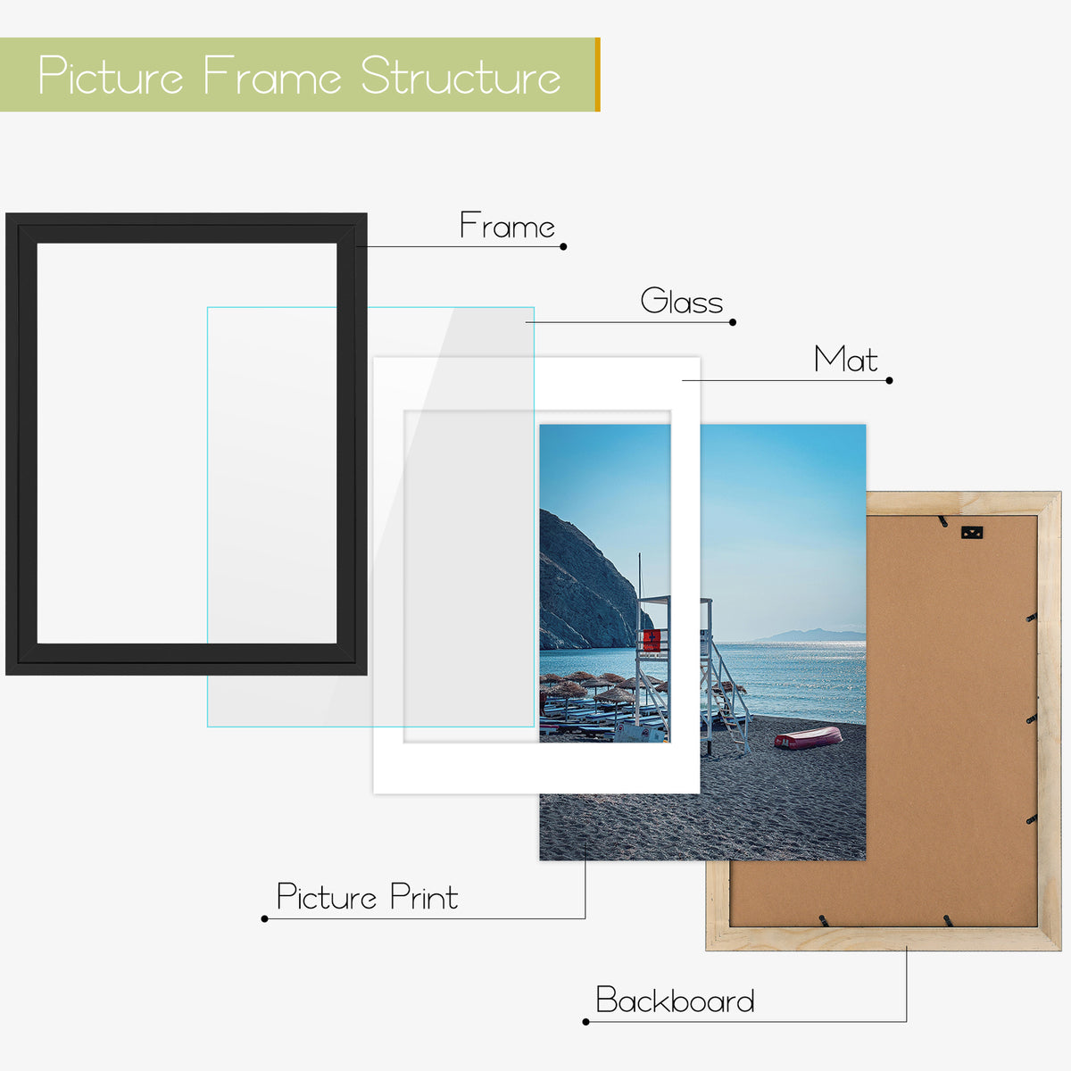 Frametory, 18x24 Wood Picture Frame for 16x20 Photo (4 Pack)