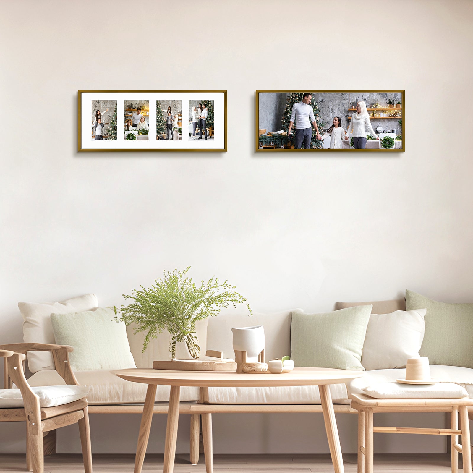 Clearance 8x20 Aluminum Collage Photo Frame for Four 4x6 Photos
