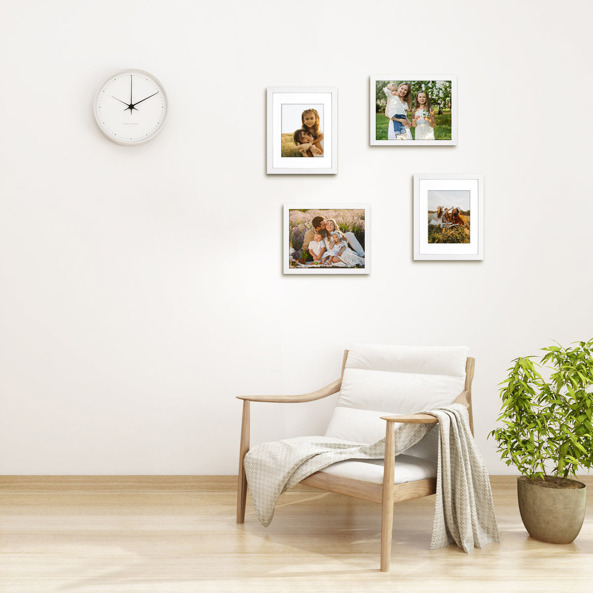11x14 Wood Frame with White Mat for 8x10 picture (10 Pack)