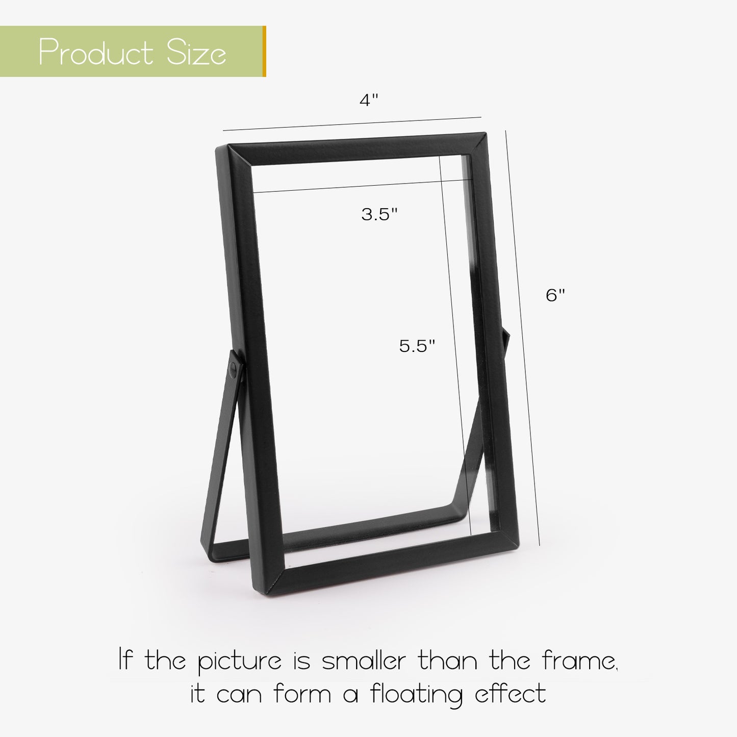 Frametory, 4x6 Floating Frame Displays Any Size Picture up to 4 by 6 Black (24 Pack)
