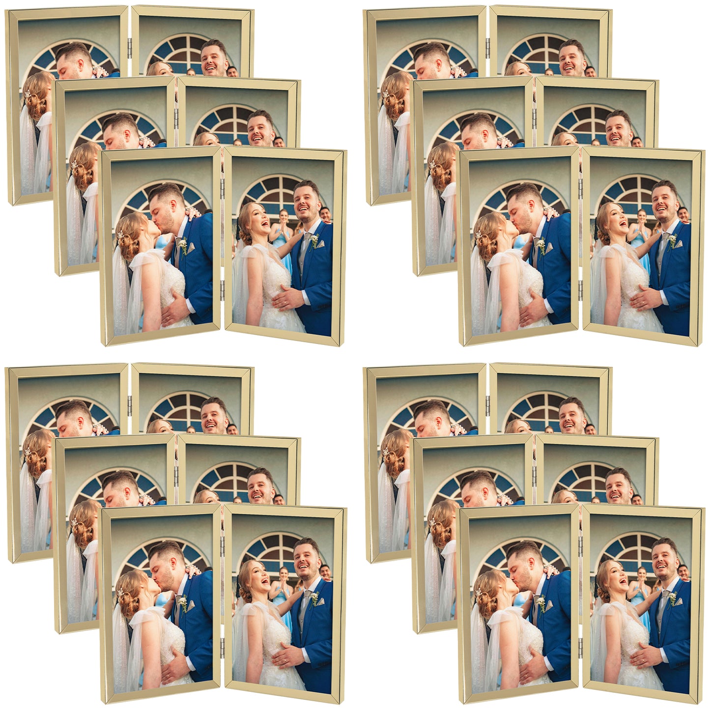 Clearance, 4x6 Floating Frame, Double Hinged Metal Frame Displays Any Size Picture up to 4 by 6 (12 Pack)
