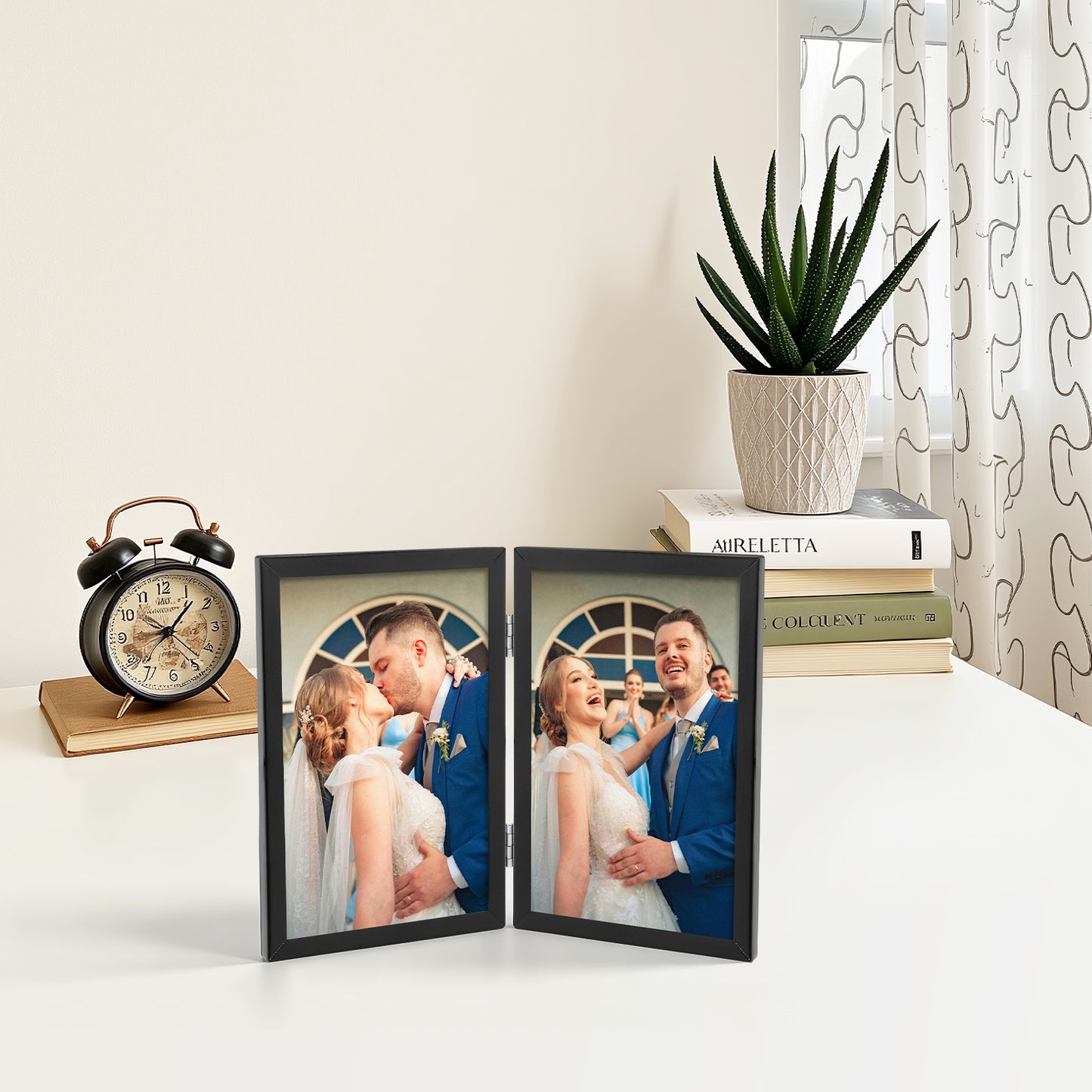 Clearance, 4x6 Floating Frame, Double Hinged Metal Frame Displays Any Size Picture up to 4 by 6 (12 Pack)