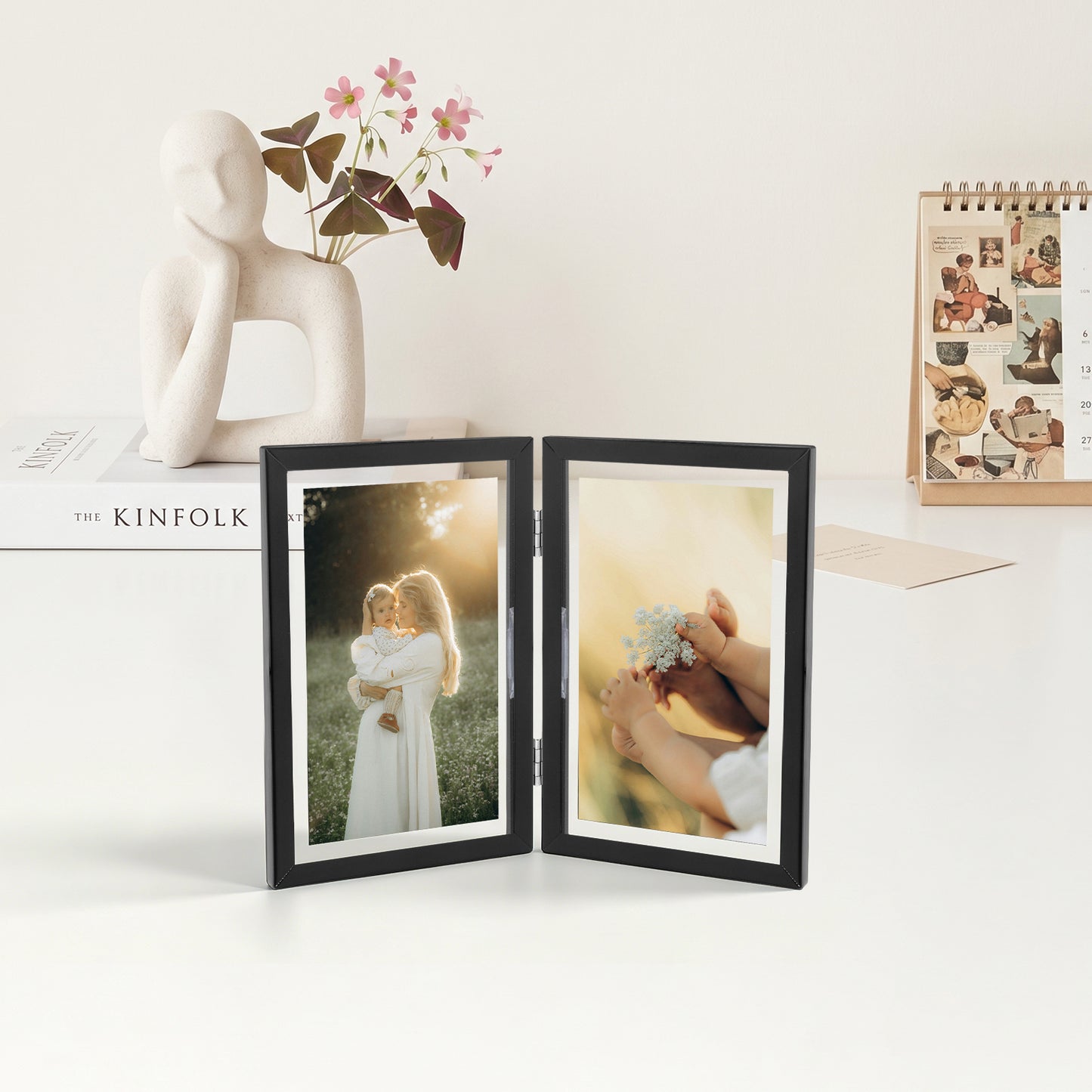 Clearance, 4x6 Floating Frame, Double Hinged Metal Frame Displays Any Size Picture up to 4 by 6 (12 Pack)