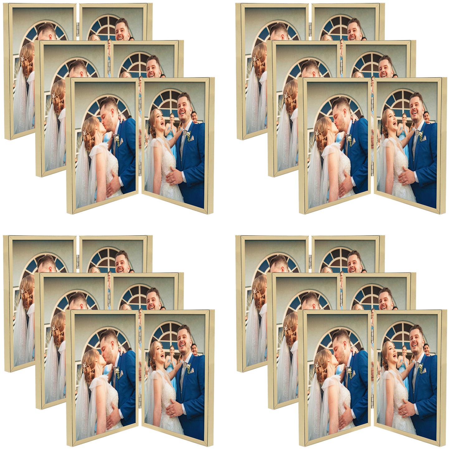 Clearance, 6x8 Floating Frame, Double Hinged Metal Frame Displays Any Size Picture up to 6 by 8 (12 Pack)