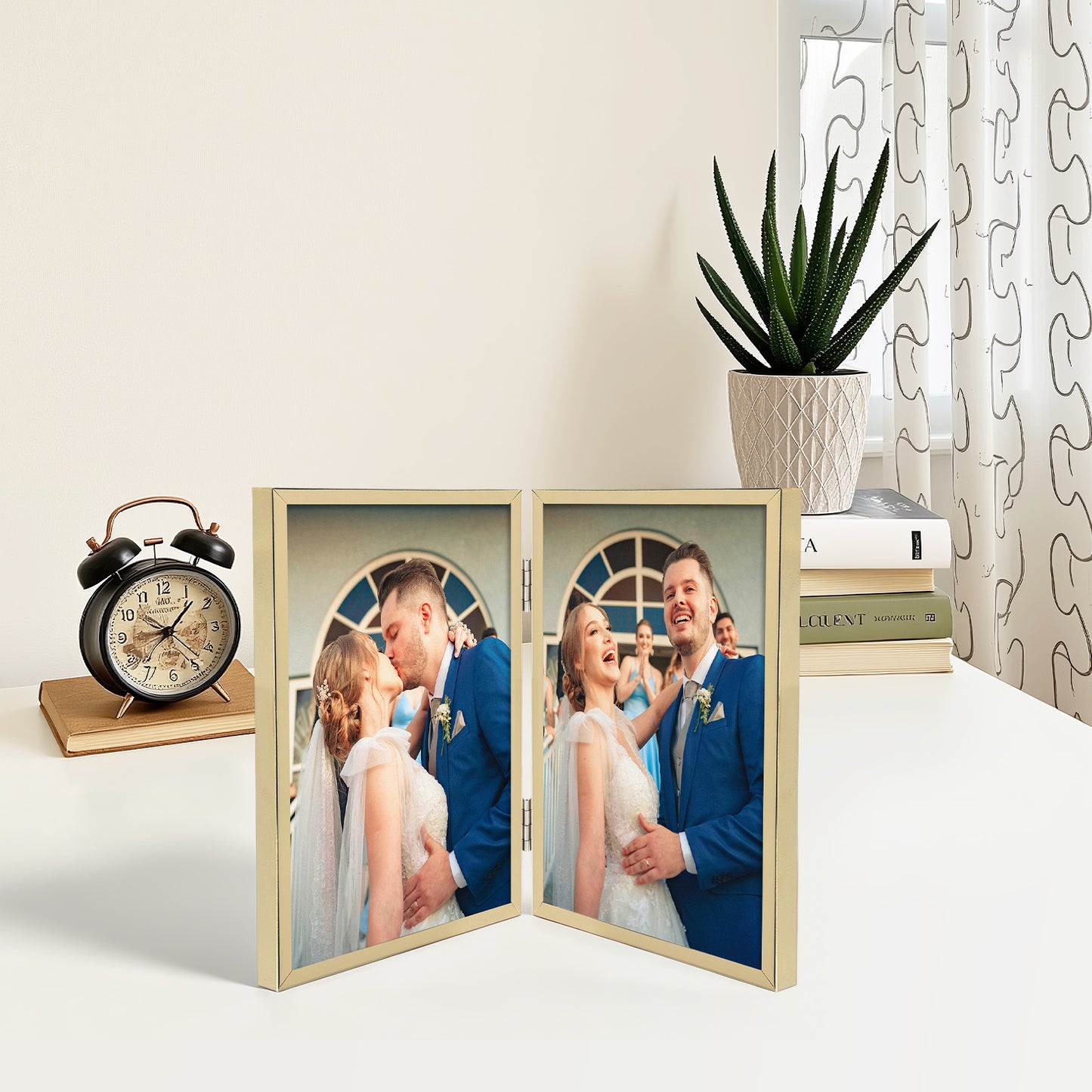 Clearance, 6x8 Floating Frame, Double Hinged Metal Frame Displays Any Size Picture up to 6 by 8 (12 Pack)
