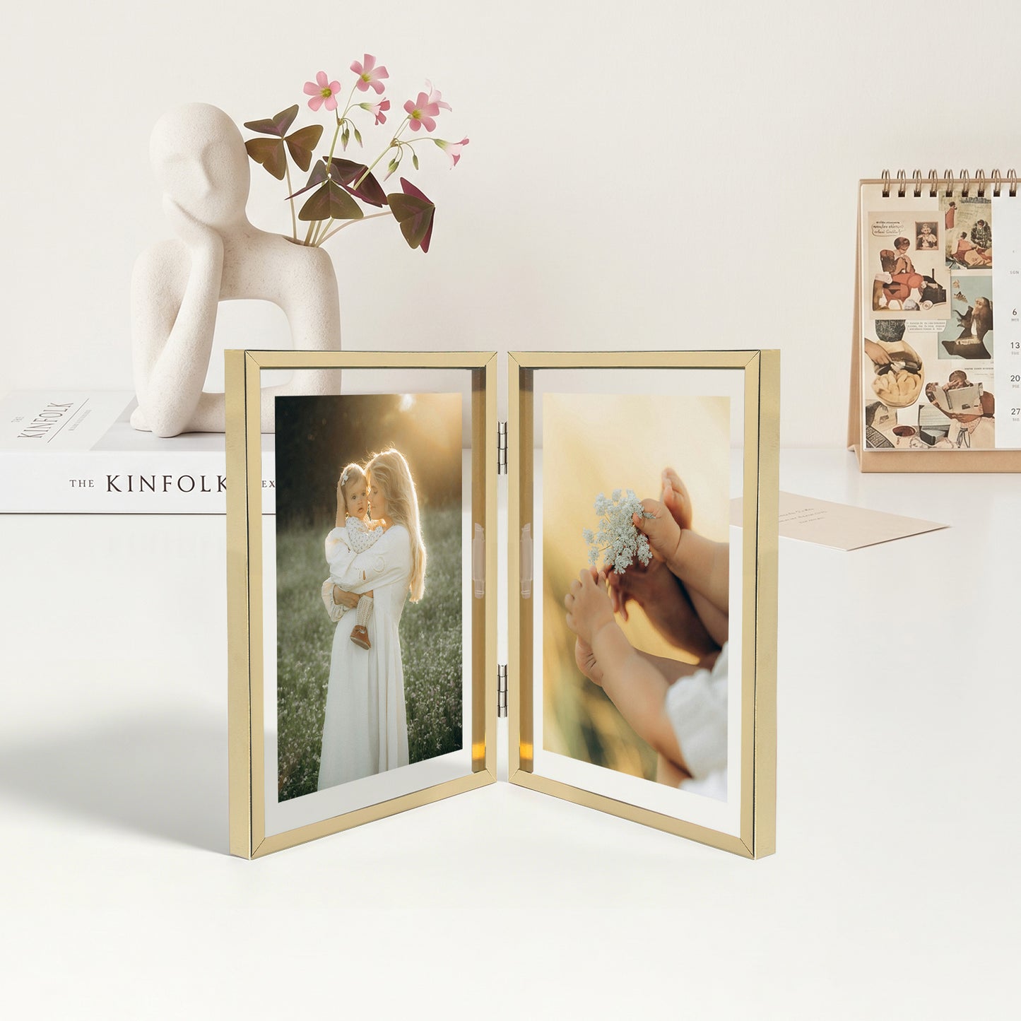 Clearance, 6x8 Floating Frame, Double Hinged Metal Frame Displays Any Size Picture up to 6 by 8 (12 Pack)