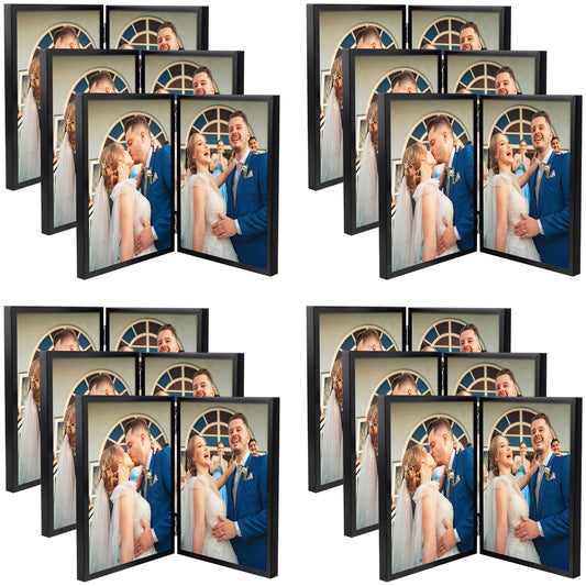 Frametory, 6x8 Floating Frame, Double Hinged Metal Frame Displays Any Size Picture up to 6 by 8 (12 Pack)