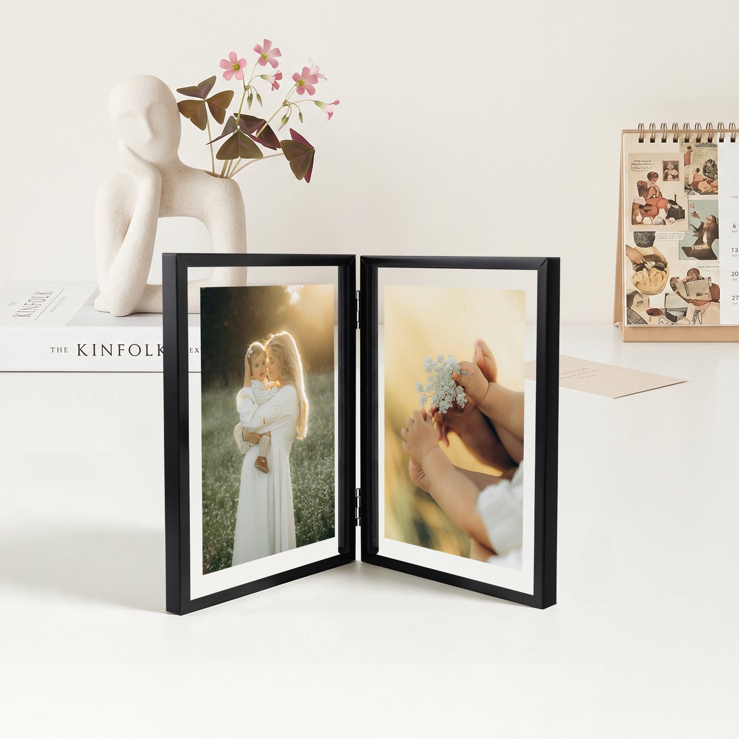 Frametory, 6x8 Floating Frame, Double Hinged Metal Frame Displays Any Size Picture up to 6 by 8 (12 Pack)
