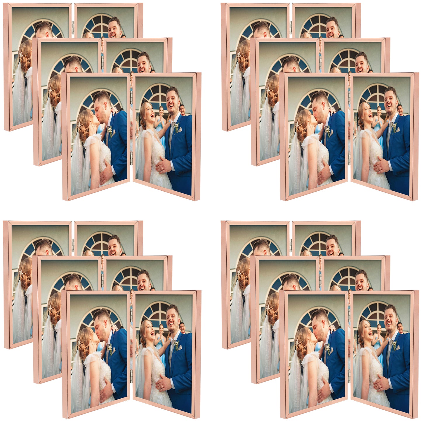 Clearance, 6x8 Floating Frame, Double Hinged Metal Frame Displays Any Size Picture up to 6 by 8 (12 Pack)