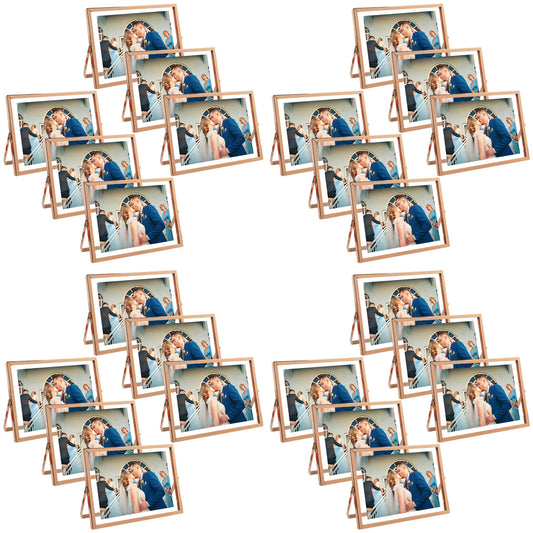 Clearance, 8x6 Floating Frame Displays Any Size Picture up to 8 by 6 Rose Gold (24 Pack)