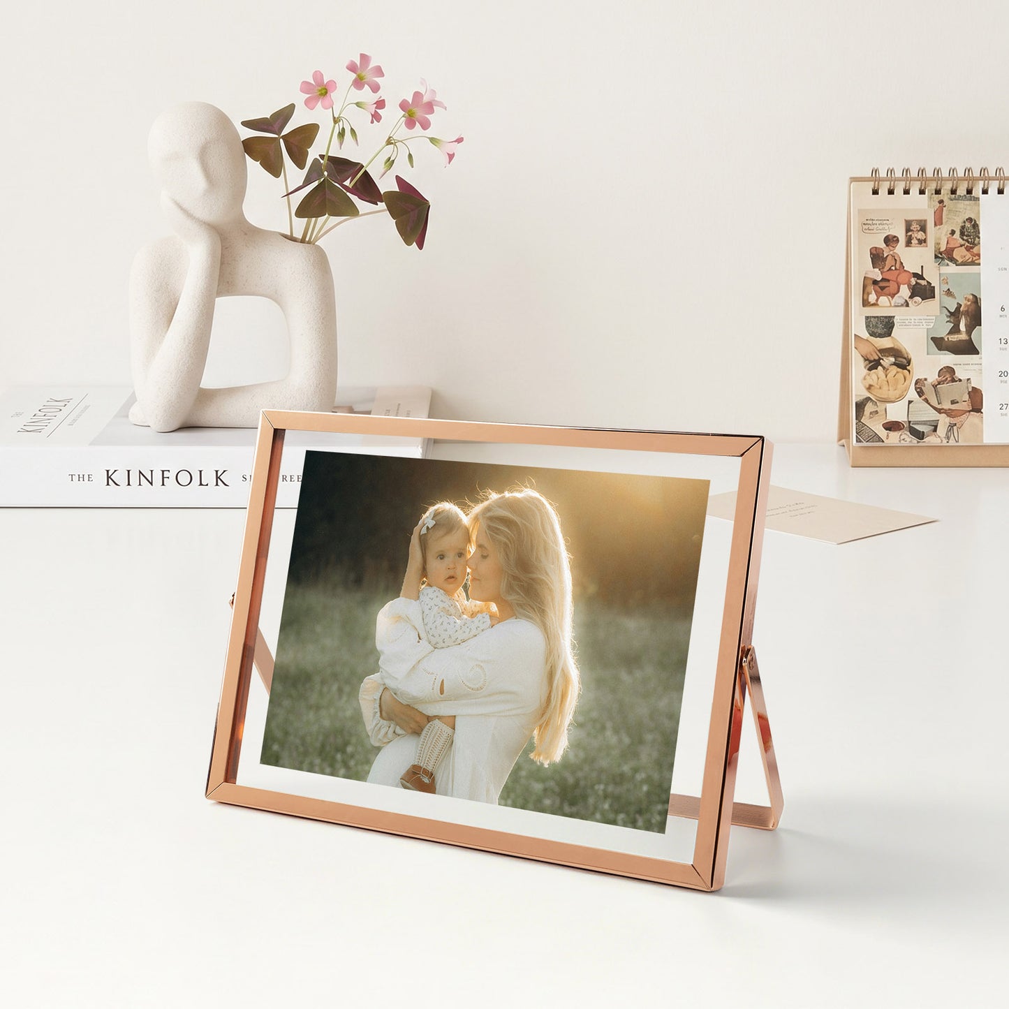 Clearance, 8x6 Floating Frame Displays Any Size Picture up to 8 by 6 Rose Gold (24 Pack)