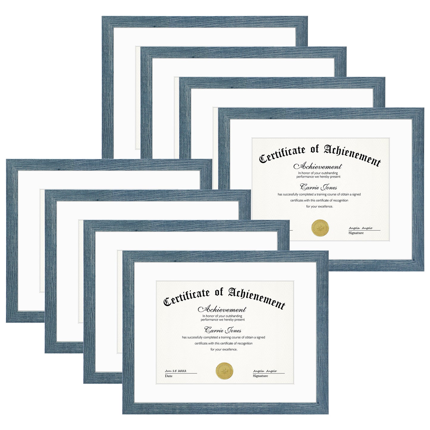 Frametory, 11x14 Diploma Frame for 8.5x11 Photo/Certificate (8 Pack)