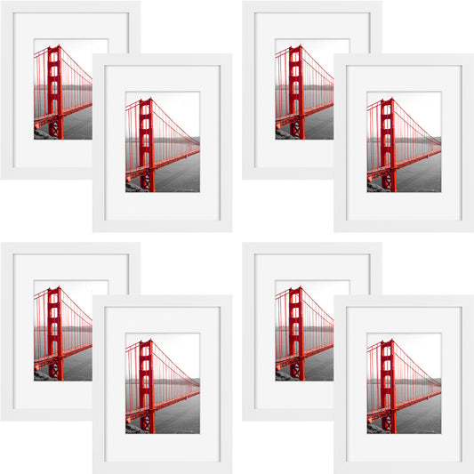 9x12 White Picture Frame for 6x8 Photo (8 Pack)