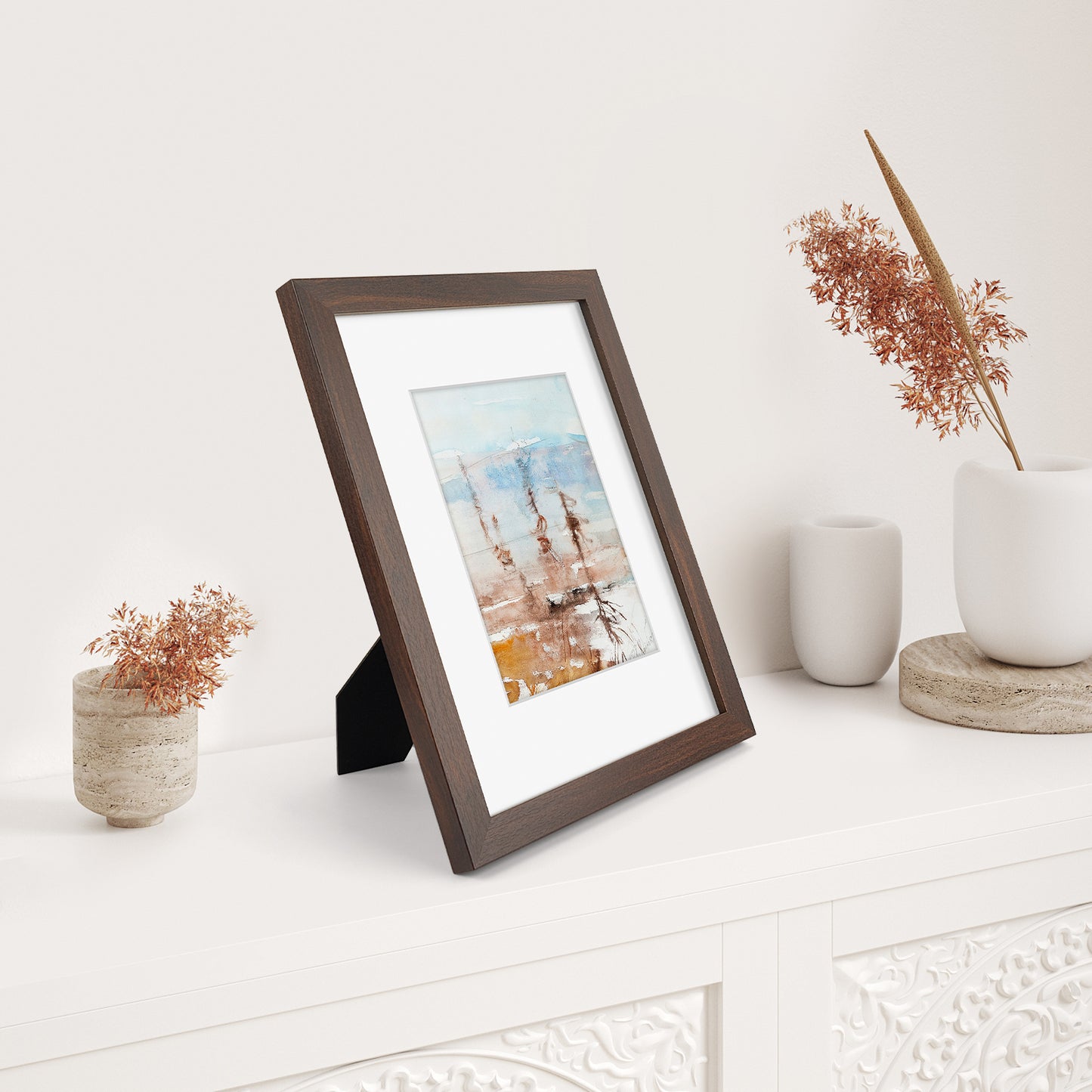 Frametory, 9x12 Picture Frame with White Mat for 6x8 Photo (8 Pack)