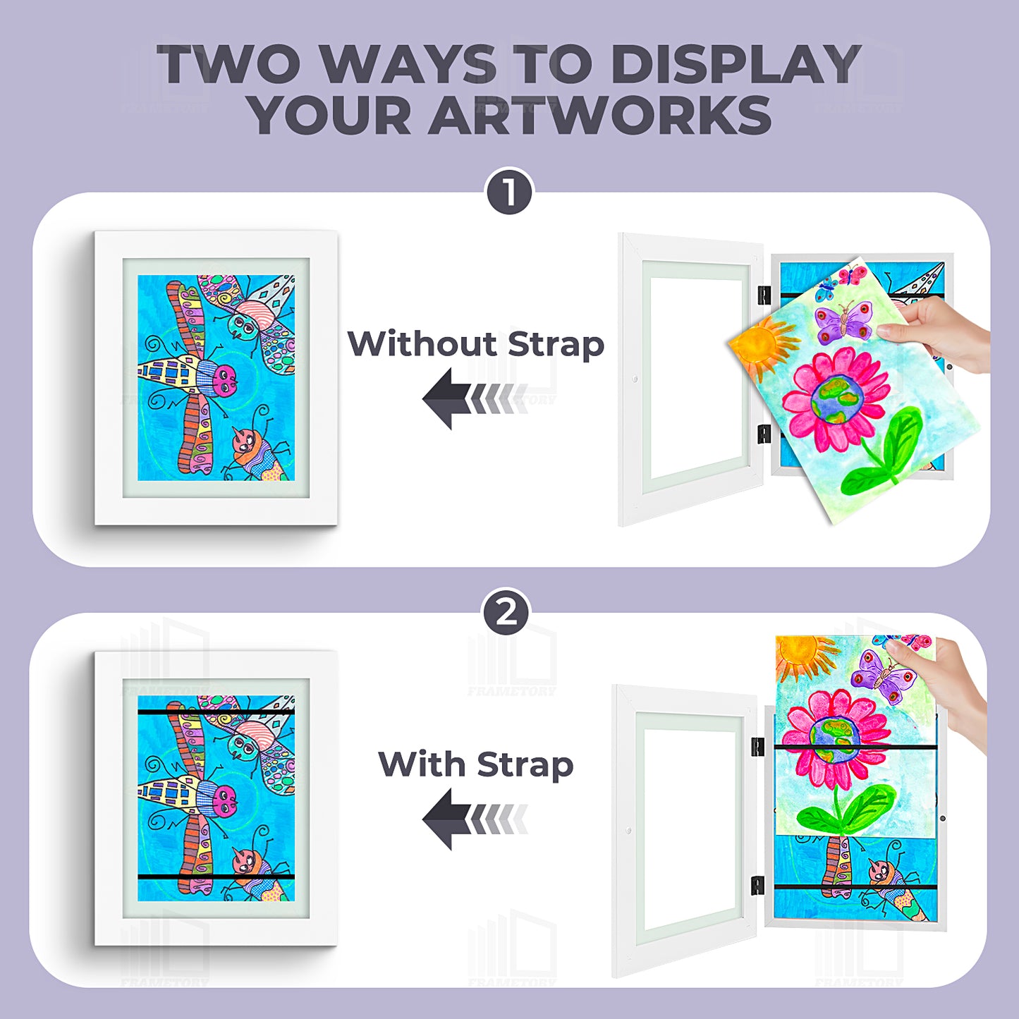 9x12 White Kids Art Frames with Real Glass (8 Pack)