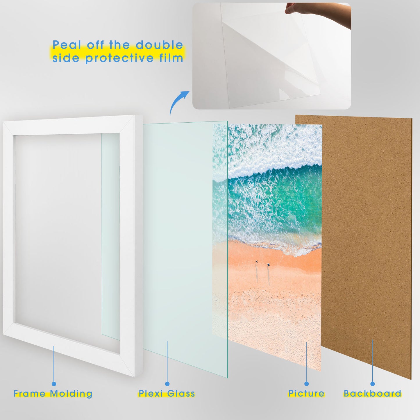 A4 Picture Frame with Plexiglass (24 Pack)