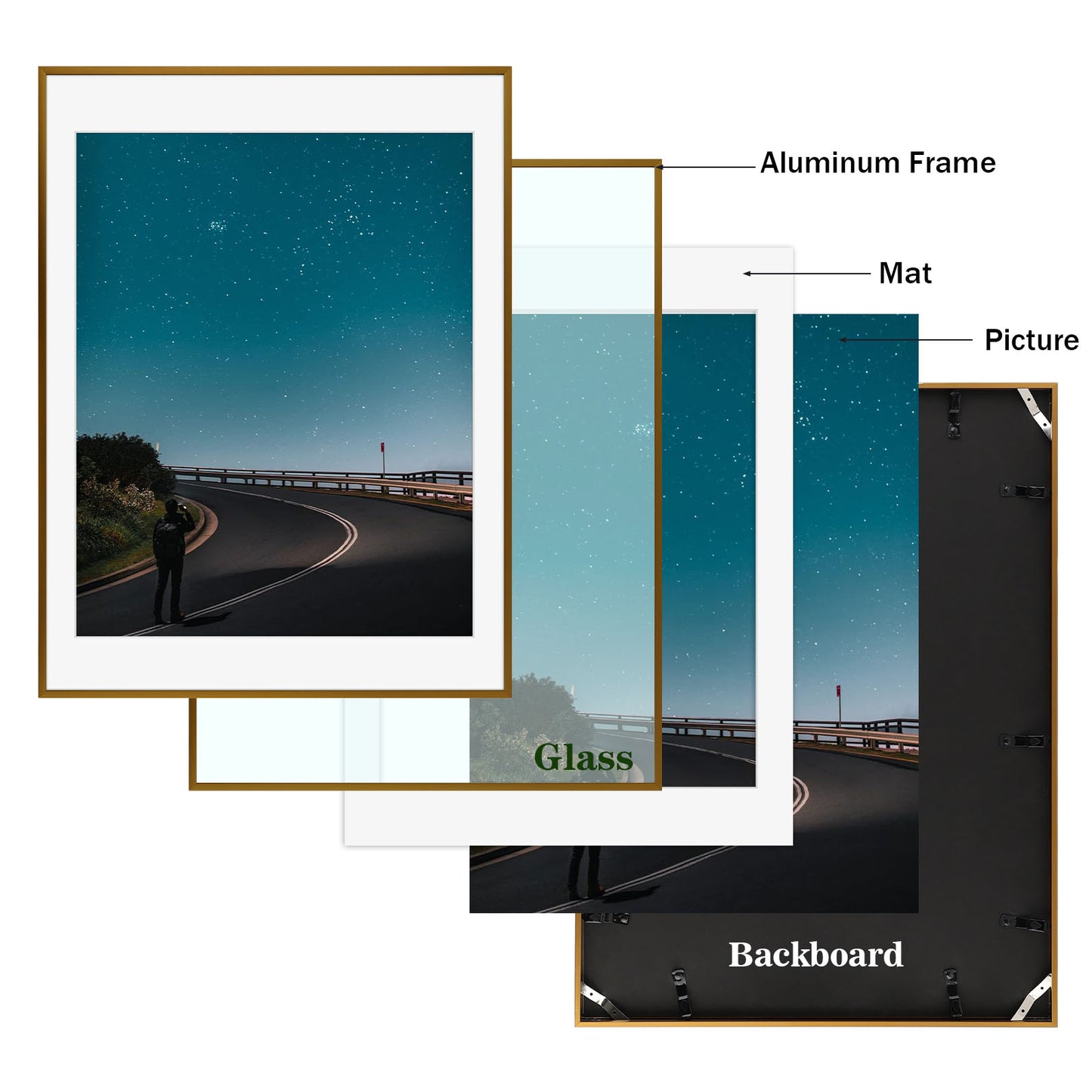 18x24 Aluminum Photo Frame for 16x20 Picture (3 Pack)