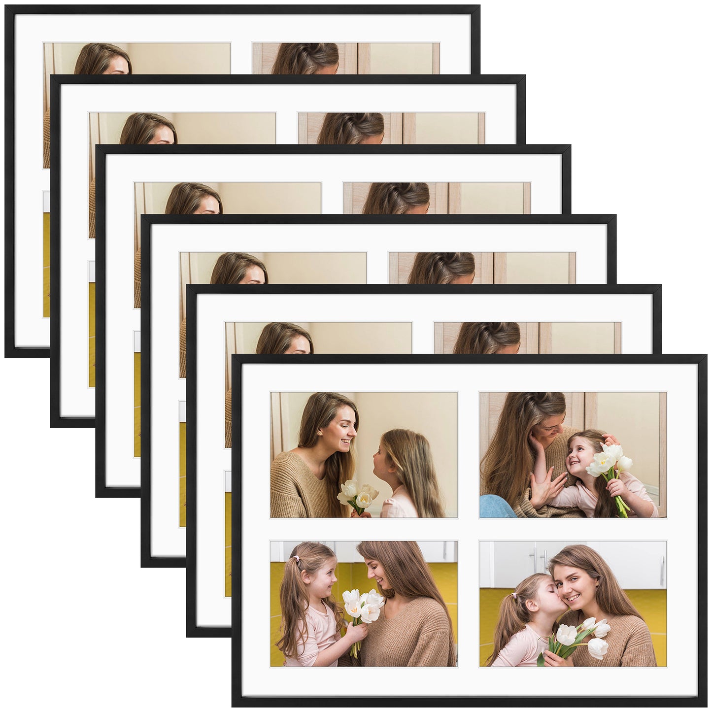 Clearance 12x16 Collage Picture Frame Displays Four 5x7 Photos  (6 Pack)