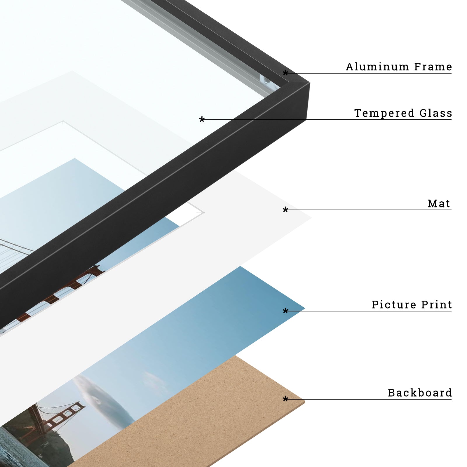 Frametory 18 x 24 アルミフレーム 16 x 20インチの写真用 アイボリーカラーマット ウォールディスプレイ - のこぎり歯ハンガー : Frametory 18 x 24 アルミフレーム 16 x 20インチの写真