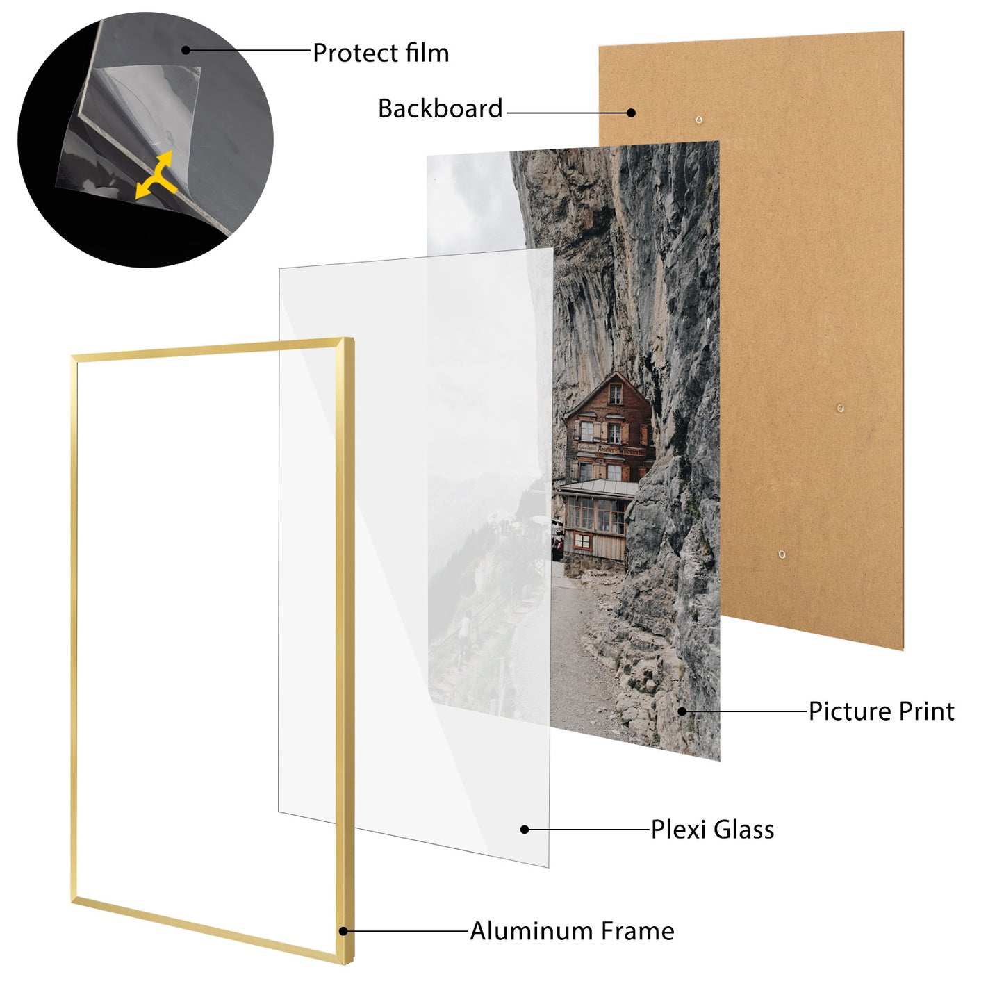 14x24 Poster Frame with Plexiglass (6 Pack)