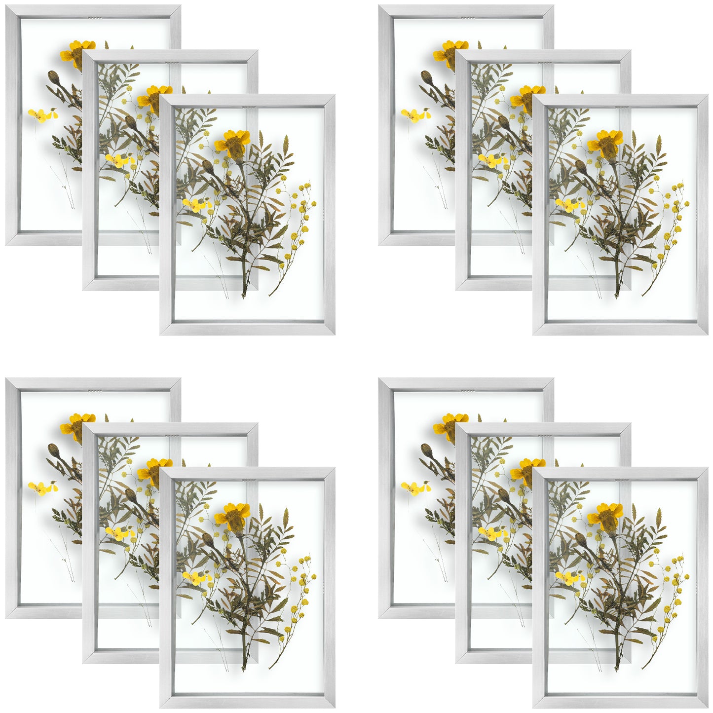 Clearance 5x7 Floating Aluminum Frame with Real Glass (12 Pack)