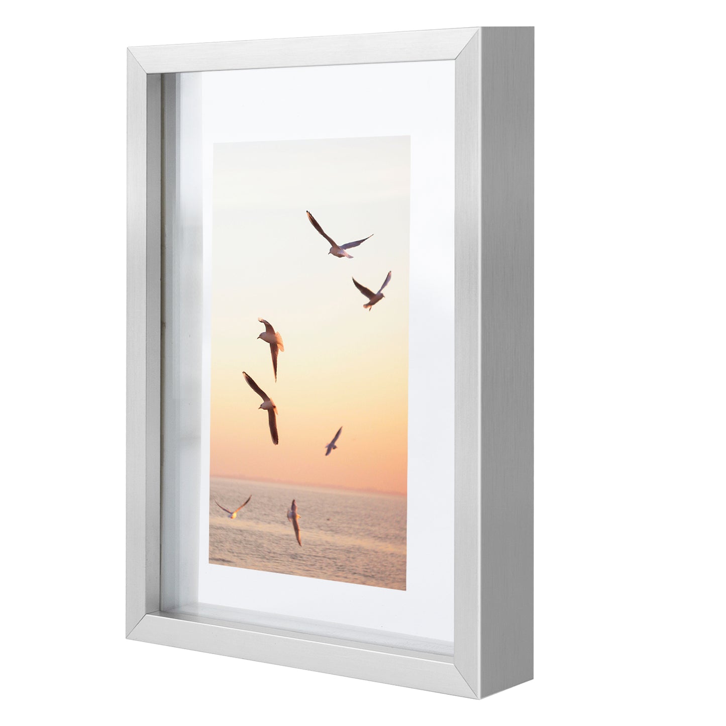 Clearance 5x7 Floating Aluminum Frame with Real Glass (12 Pack)