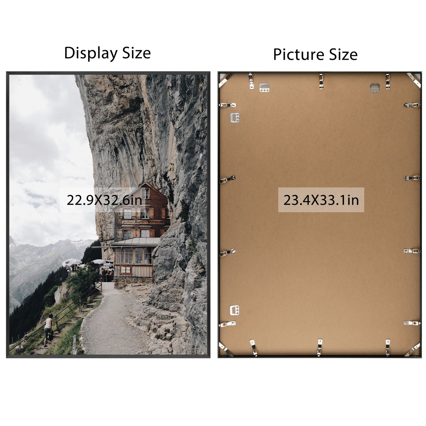 A1 Aluminum Picture Frame for 23.4x33.1 Picture with Plexiglass(3 Pack)