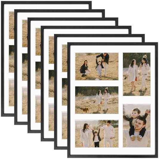 11x14 Black Collage Photo Frame Display Five 4x6 Picture (6 Pack)